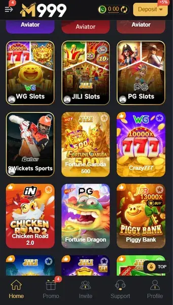 M999 Game V2.2.71 Android game lobby